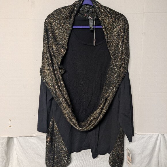 Style & Co Black Gold Metallic Sequin Sweater – Women’s 2X - Picture 1 of 4